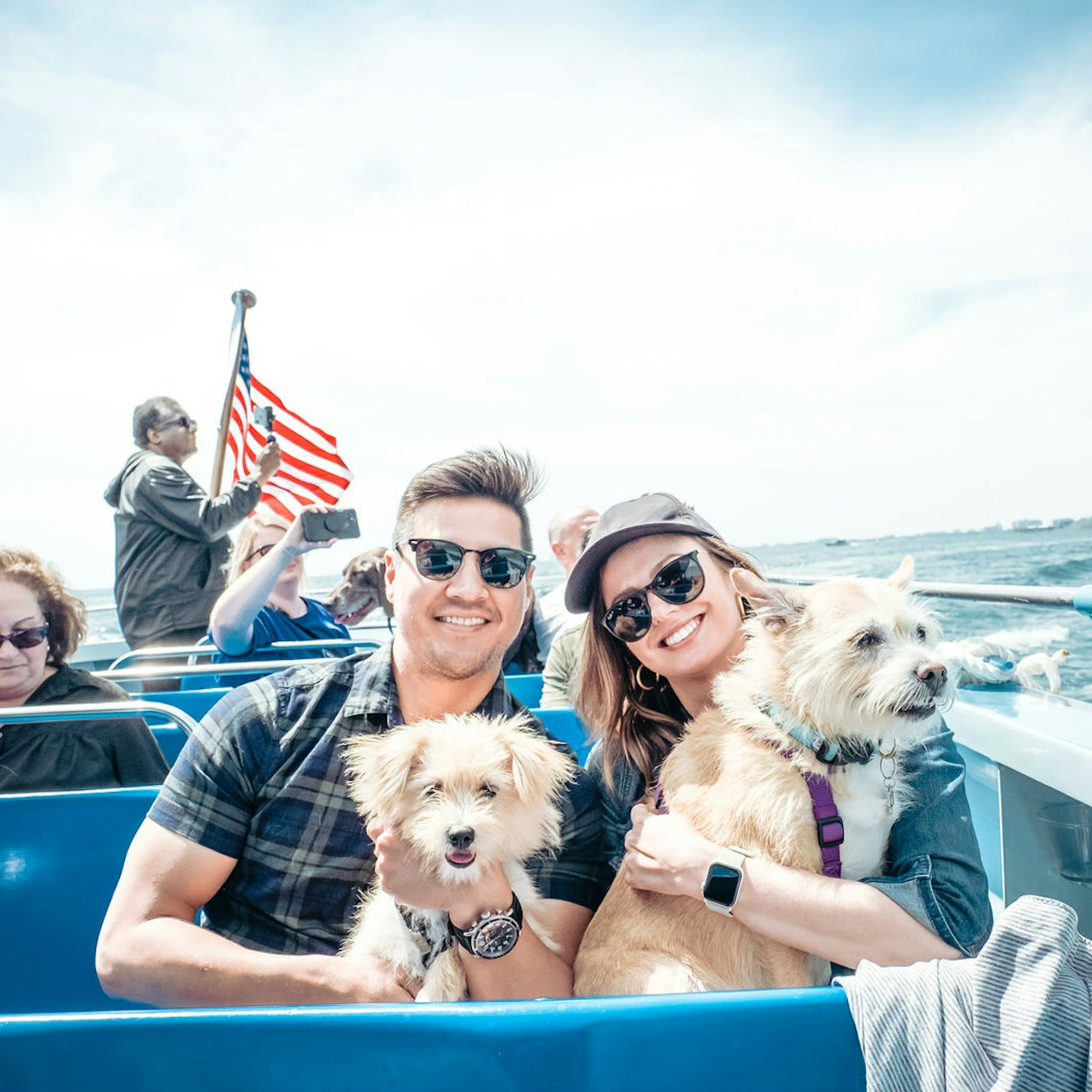 Sail along Chicago's waterways with your furry companion soaking in stunning skyline views and the joys of exploration while enjoying a delightful cruise experience together.